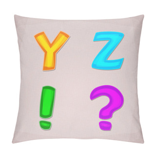 Personality  Vector Colorful Font. Y, Z Pillow Covers