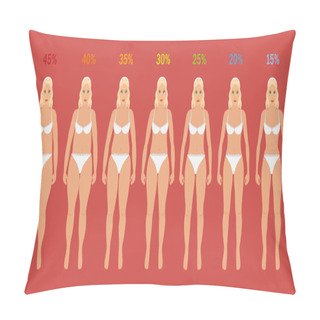 Personality  Stages Of Woman Slim With Fat Percent Pillow Covers