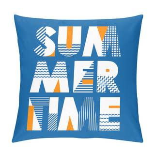 Personality  Summer Time T-shirt Typography, Vector Illustration Pillow Covers
