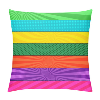Personality  Comic Page Colorful Horizontal Banners Pillow Covers