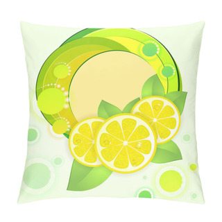 Personality  Background With Fresh Lemon Slice Pillow Covers