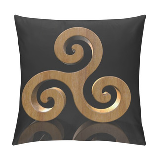 Personality  Triskel Sign, Symbol  - 3D Illustration. Logo Pillow Covers