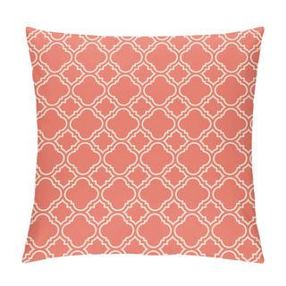 Personality  Coral Pink Quatrefoil Pattern Pillow Covers