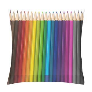 Personality  Color Pencils In Twenty One Colors Pillow Covers
