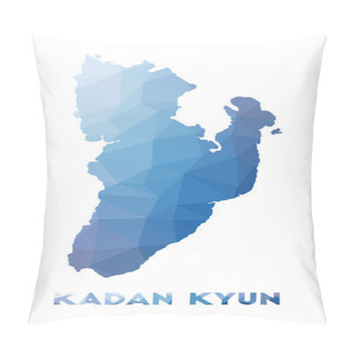 Personality  Low Poly Map Of Kadan Kyun Geometric Illustration Of The Island Kadan Kyun Polygonal Map Pillow Covers