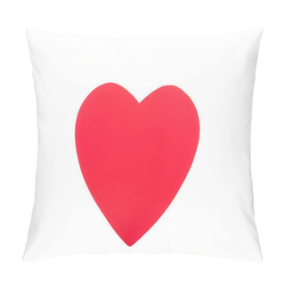 Personality  One Red Heart Isolated On White, Valentines Day Concept Pillow Covers
