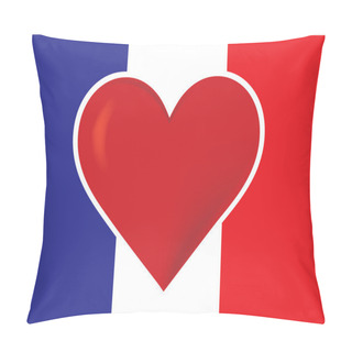Personality  Heart France Flag Pillow Covers
