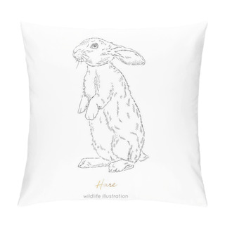 Personality  Vector Illustration Of Hare Forest Animal Pillow Covers