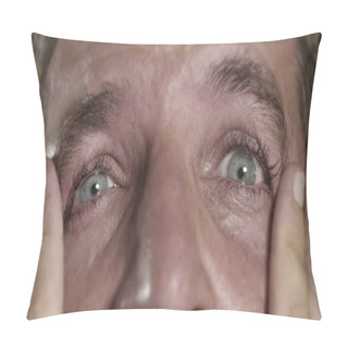Personality   Dramatic Portrait Of Young Man With Expressive Eyes Crying Desperate  In Fear And Horror Feeling Anxious And Depressed Feeling Despair And Sadness Emotion  Pillow Covers