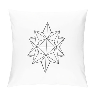 Personality  Vector Line Illustration Of A Geometric Star On White Background Pillow Covers