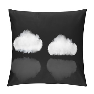Personality  Classic Fluffy Clouds, Isolated On Black Pillow Covers
