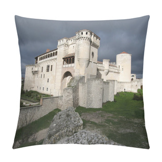 Personality  White Castle, Stormy Clouds, Cuellar, Spain Pillow Covers