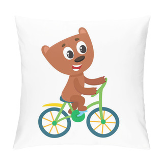 Personality  Cute Little Bear Character Riding Bicycle, Cycling, Holding Handlebar Pillow Covers