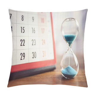 Personality  Hour Glass And Calendar Concept For Time Slipping Away For Important Appointment Date, Schedule And Deadline Pillow Covers