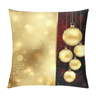 Personality  Gold Christmas Baubles Pillow Covers
