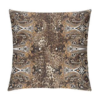 Personality  Animal Skin With Paisley. Abstract Seamless Pattern. Pillow Covers