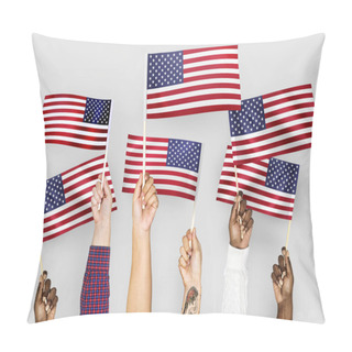 Personality  Hands Waving Flags Of The United States Pillow Covers