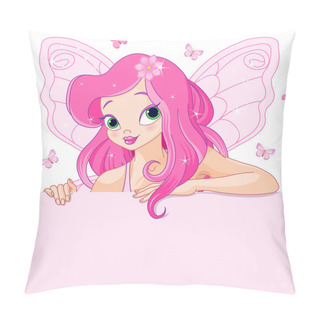 Personality  Beautiful Fairy Over Blank Sign Pillow Covers