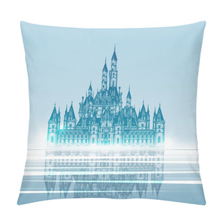 Personality  Medieval Castle. Hand Drawn Vector Illustration Pillow Covers