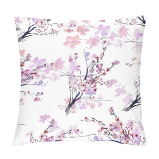 Personality  White Flowers. Pattern. Watercolor Pillow Covers