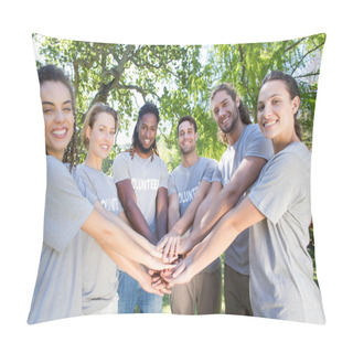 Personality  Happy Volunteers In The Park Pillow Covers