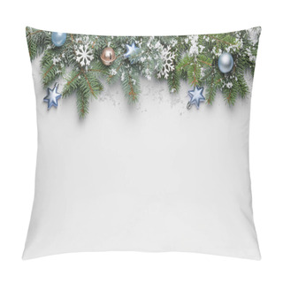 Personality  Beautiful Christmas Composition On White Background Pillow Covers