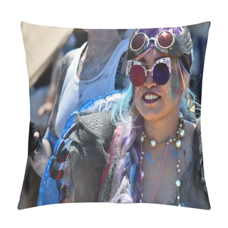 Personality  34th Annual Mermaid Parade At Coney Island Pillow Covers