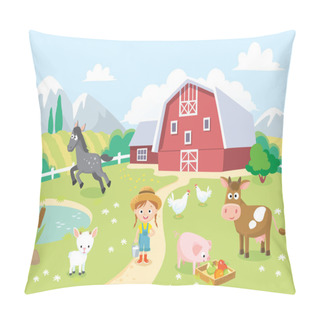 Personality  Farm Animals With Barn Pillow Covers