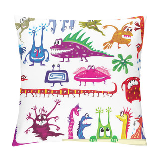 Personality  A Set Of Colored Cartoon Monsters Pillow Covers