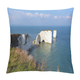 Personality  Chalk Stack Rock Formations Old Harry Rocks Isle Of Purbeck In Dorset South England UK Pillow Covers