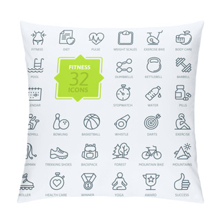 Personality  Outline Web Icon Set - Sport And Fitness Pillow Covers