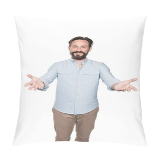 Personality  Bearded Man Gesturing  Pillow Covers