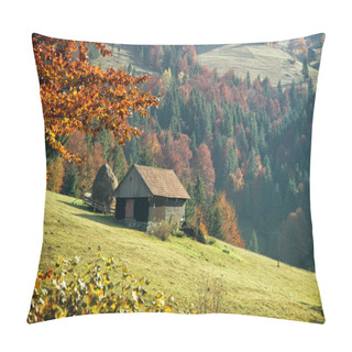 Personality  Colorful Autumn Landscape In The Mountain Village Pillow Covers