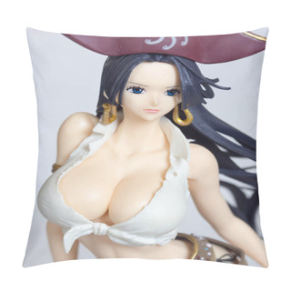 Personality  Bangkok, Thailand - June 25, 2018 : Boa Hancock From One Piece Characters Pirate Japanese Animation And Manga In Sexy Casual Outfit Isolated On White Background. Editorial Use Only. Pillow Covers