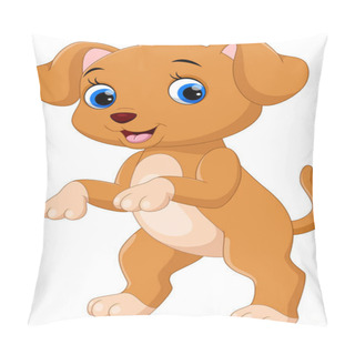Personality  Cute Little Dog Cartoon Isolated On White Background  Pillow Covers