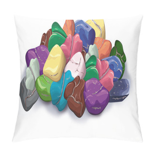 Personality  Pebbles. Vector Pebbles, Semiprecious Stones Pillow Covers