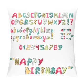 Personality  Bright ABC For Kids, Uppercase And Lowercase Alphabet And Numbers. Fancy Color. Pillow Covers