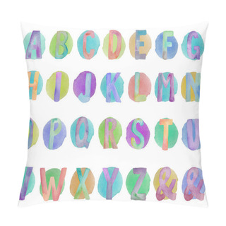 Personality  Colorful Watercolor Alphabet Letters Pillow Covers