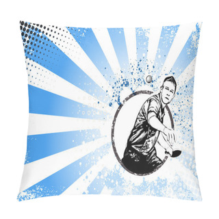 Personality  Ping Pong Retro Poster Background Pillow Covers