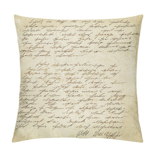 Personality  Old Letter With Vintage Handwriting. Grunge. Pillow Covers