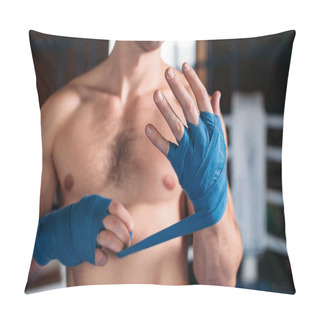 Personality  Boxer Pulling Blue Bandage Pillow Covers