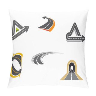 Personality  Road And Highway Symbols Pillow Covers