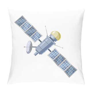 Personality  Earth Satellite Sputnik Icon, Cartoon Style Pillow Covers