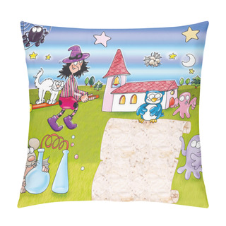 Personality  Witch, Broom, Flying, Pillow Covers