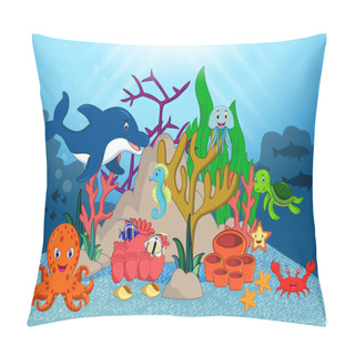 Personality  Beautiful Underwater World Cartoon Pillow Covers