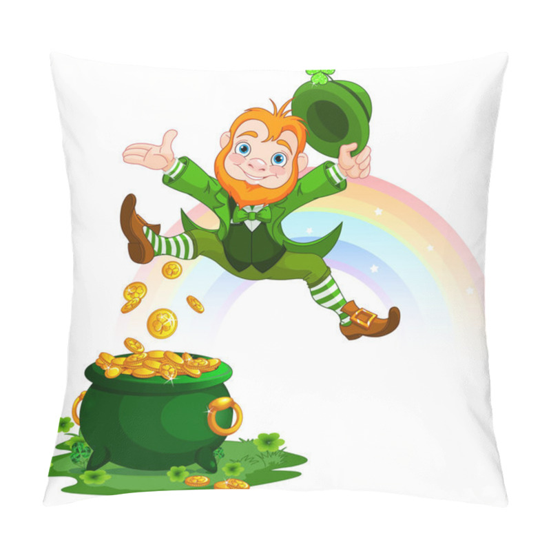 Personality  Joyful Jumping Leprechaun Pillow Covers