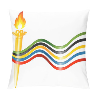 Personality  Olympic Torch With The Colors Of The Five Continents Pillow Covers