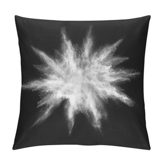 Personality  Explosion Of White Powder On Black Background Pillow Covers