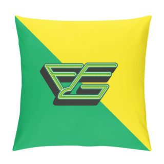 Personality  Bird In Flight Variant Green And Yellow Modern 3d Vector Icon Logo Pillow Covers