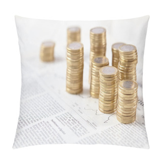 Personality  Stacked Golden Coins Pillow Covers